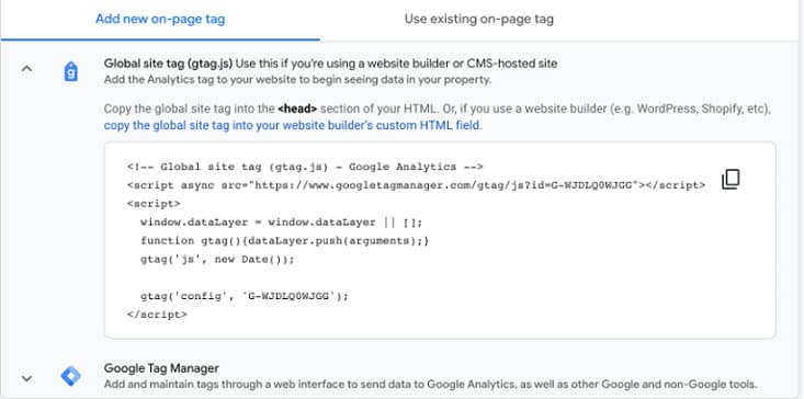 Add New on Page Tag