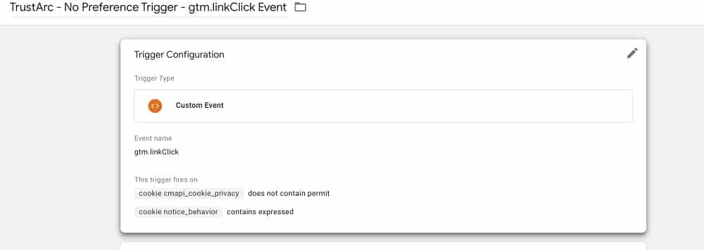 custom event gtm.linkClick trigger type