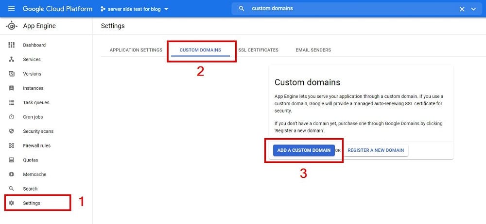 add custom domain google cloud platform
