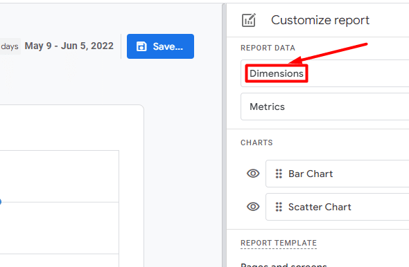 dimensions in exploration report in google analytics 4
