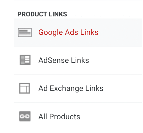 google ads linking option in google analytics