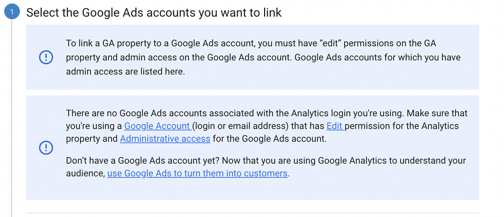 Terms of google to integrate google ads with google analytics