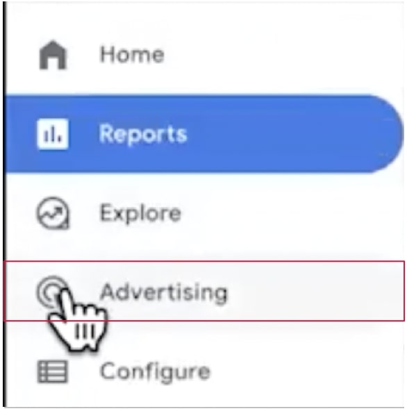 Advertising option in google analytics