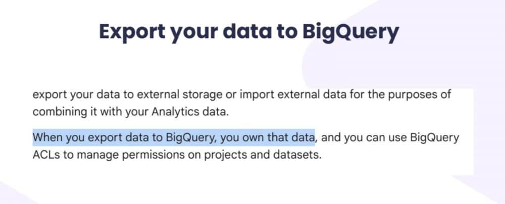Export your data to BigQuery