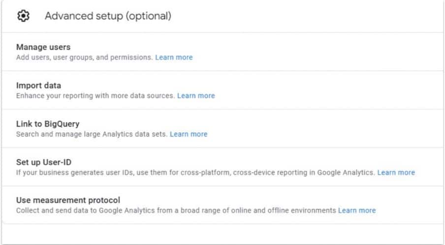 advanced settings in Google analytics 4
