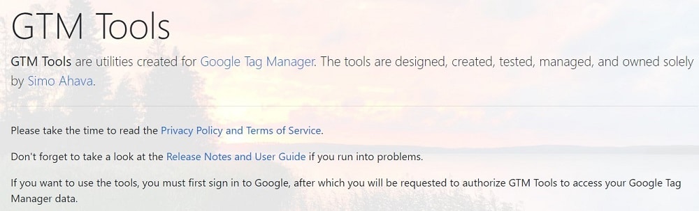 Interface of GTM tools