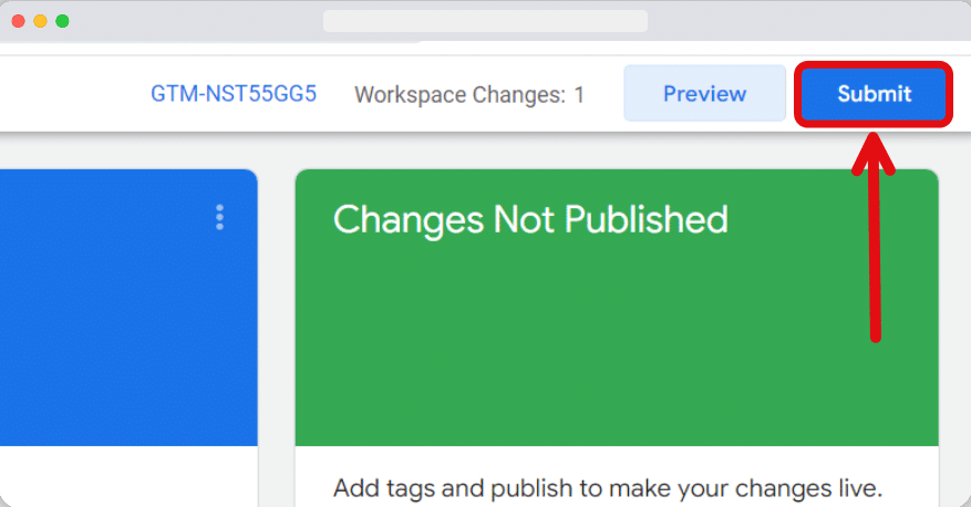 Submit button to publish the new tags