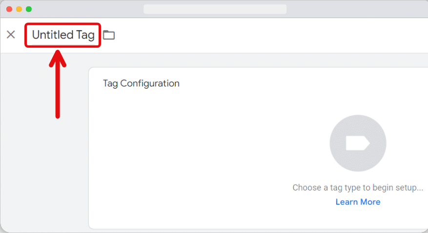 “Untitled Tag” filed highlighted to indicated the place to put the name of tag