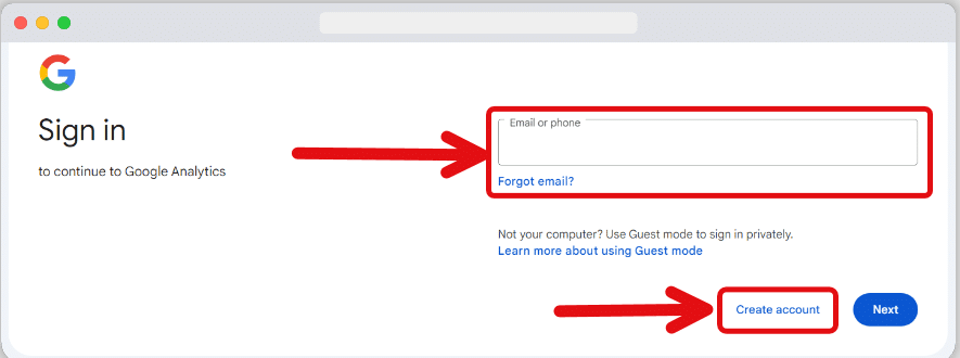 sign in page of google