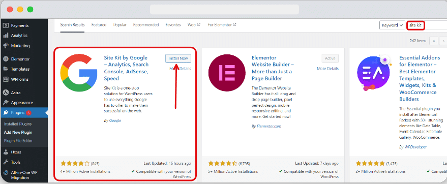 site kit by google plugin for wordpress