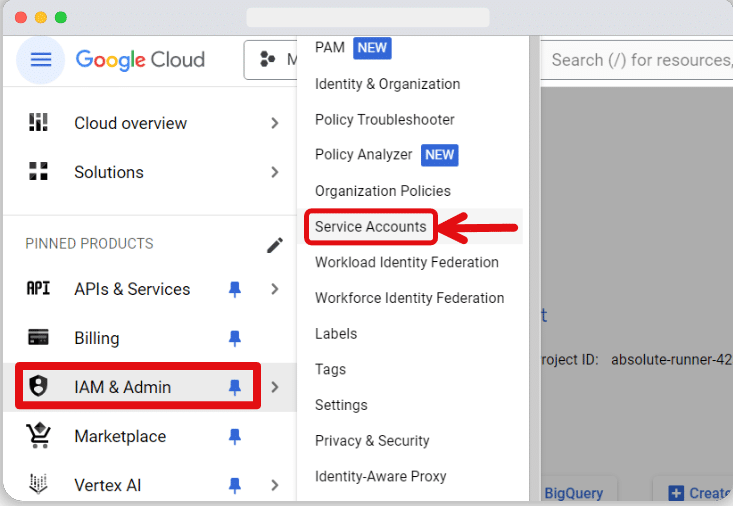 Adding the Firebase Measurement service account