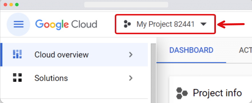 Button to view all the projects in a bigquery account