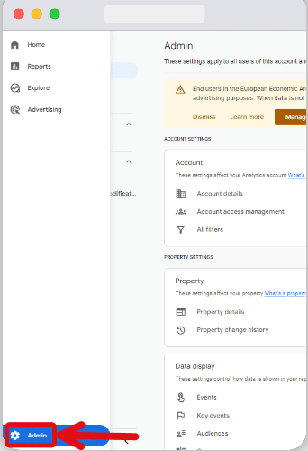 Google Analytics 4 admin