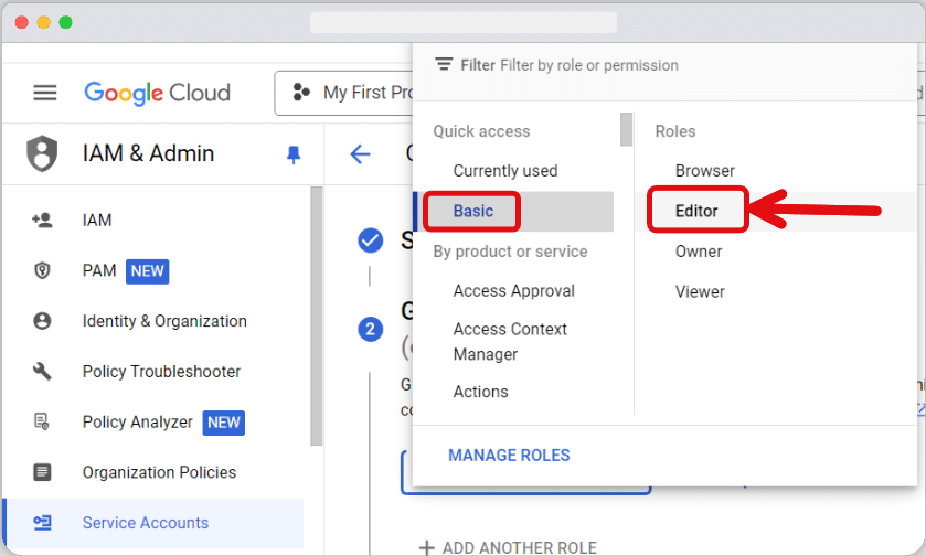 click ‘Basic’ in the quick access section and choose ‘Editor’