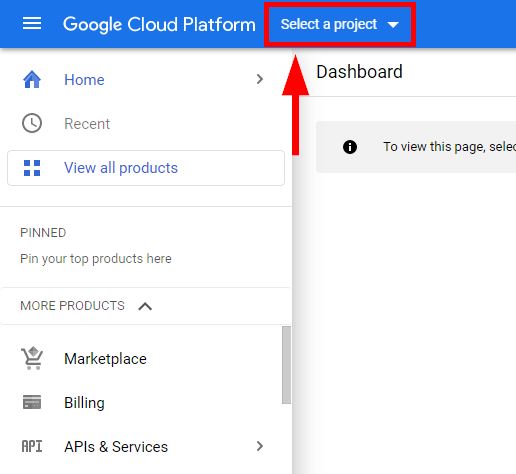 select a google cloud platform project