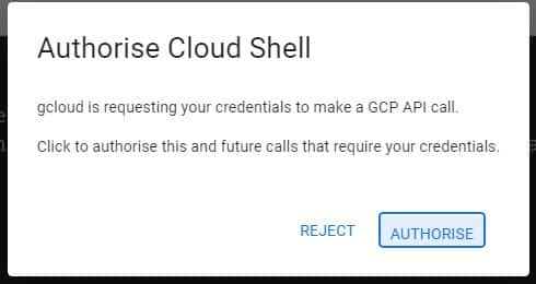 authorise cloud shell