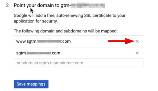 save domain mappings gcp