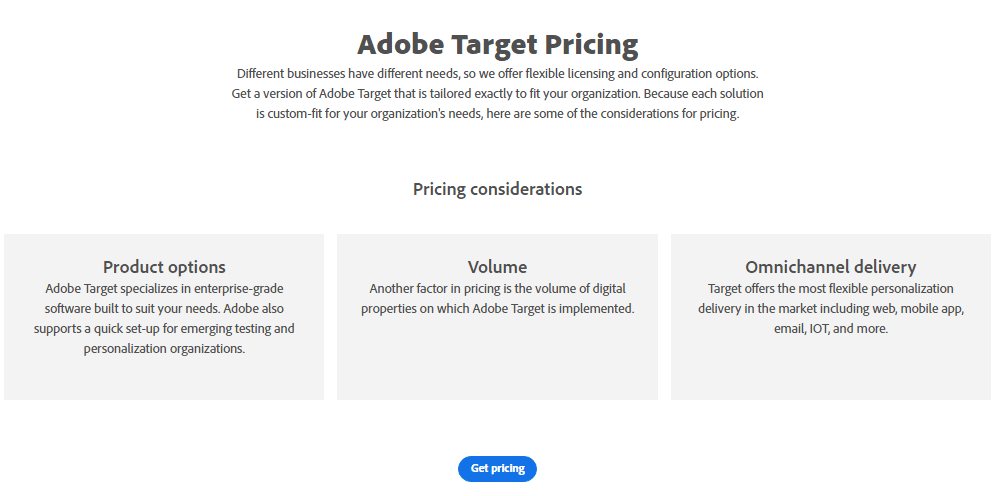 Adobe target pricing