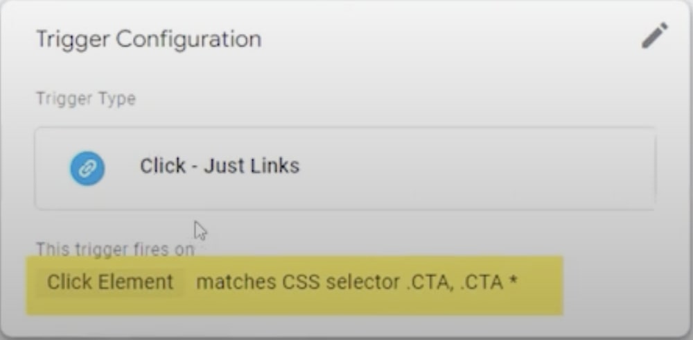 trigger configuration interface in GTM