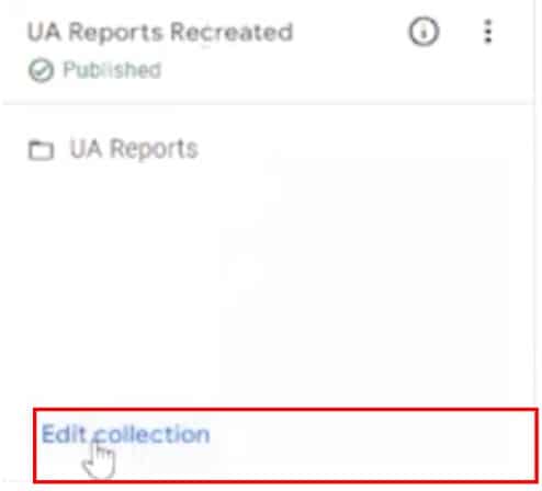 Option for creating new collection in google analytics 4