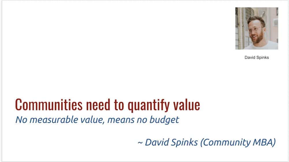 Communities need to quantify value