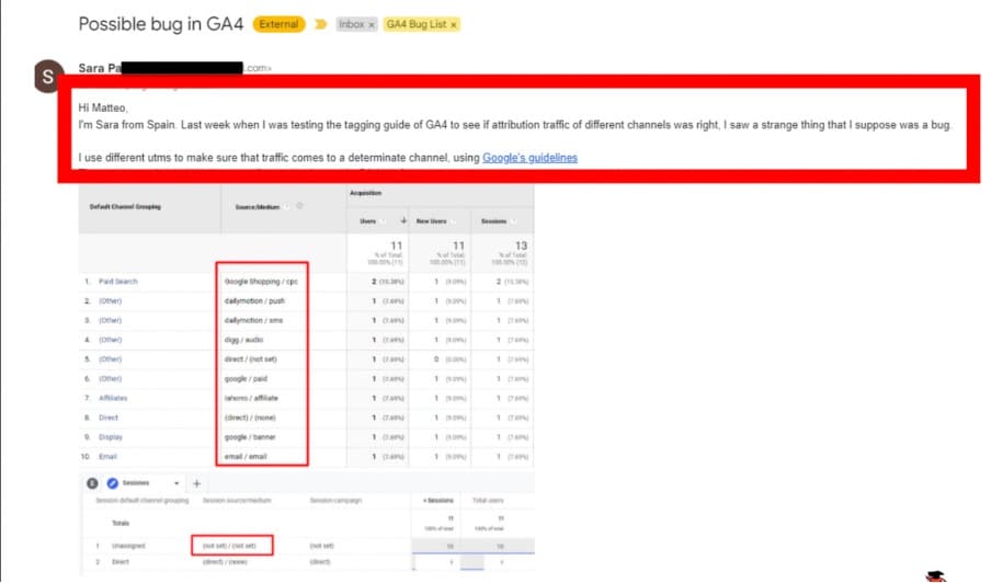 Issue with the attribution of campaigns in GA4 due to the handling of UTM parameters