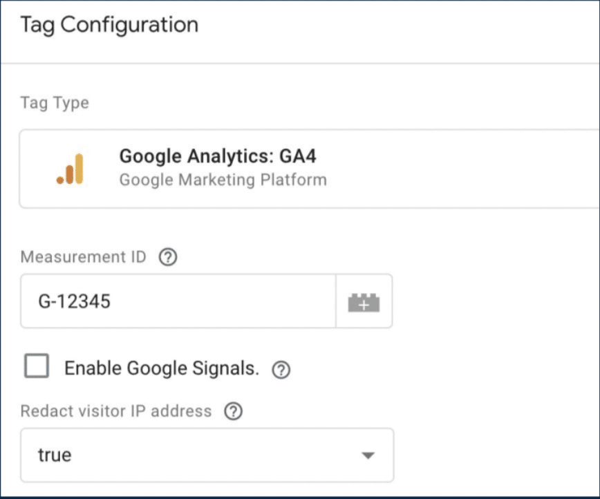 Server side GTM's option for enabling or disabling Google Signals