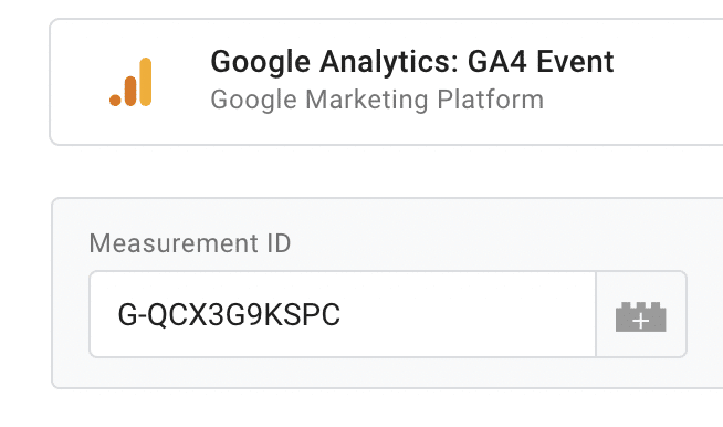 Measurement ID of a ga4 event