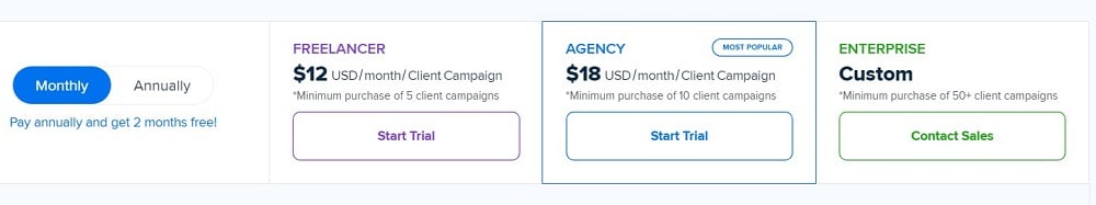 pricing of agency analytics