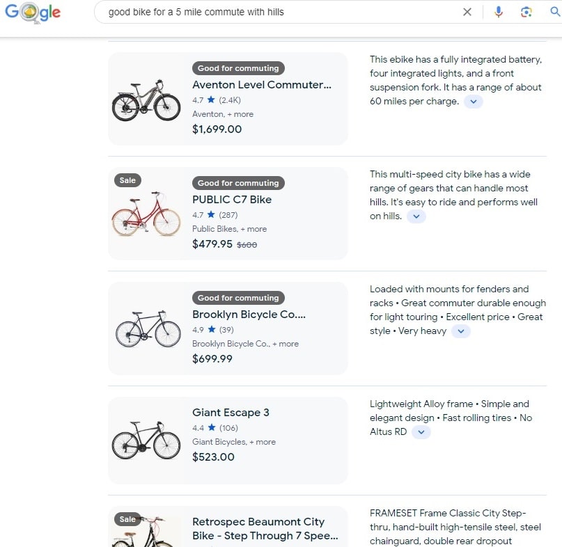 product listing page replaced by search generativ experience