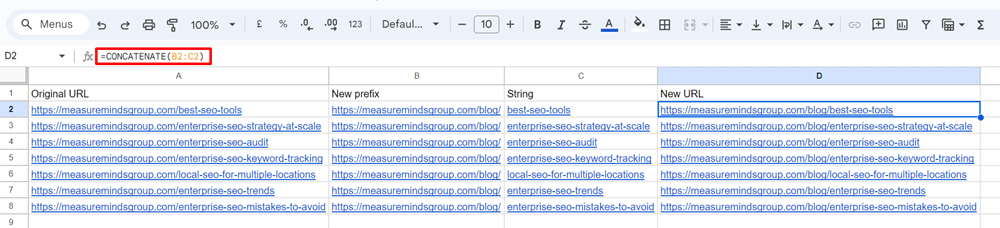 Using Google Sheets to create redirects