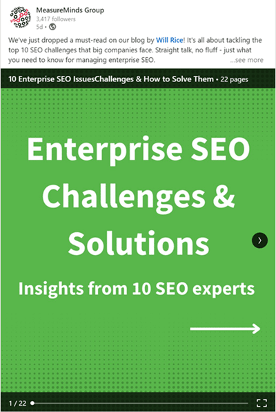 enterprise seo blog linkedin