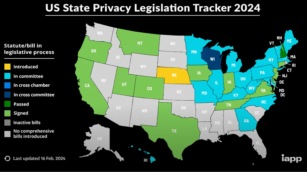Image of the US state privacy legislation tracker 2024