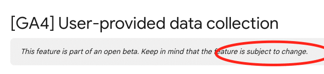 user-provided data collection is in beta