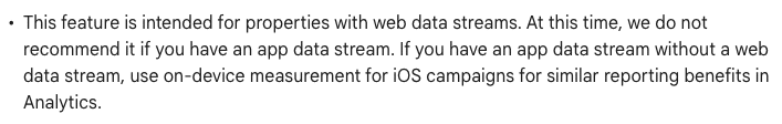 user-provided data is only available for web data streams