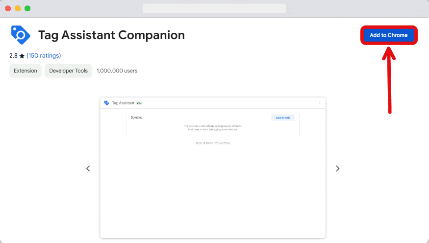 tag assistant companion chrome extension page