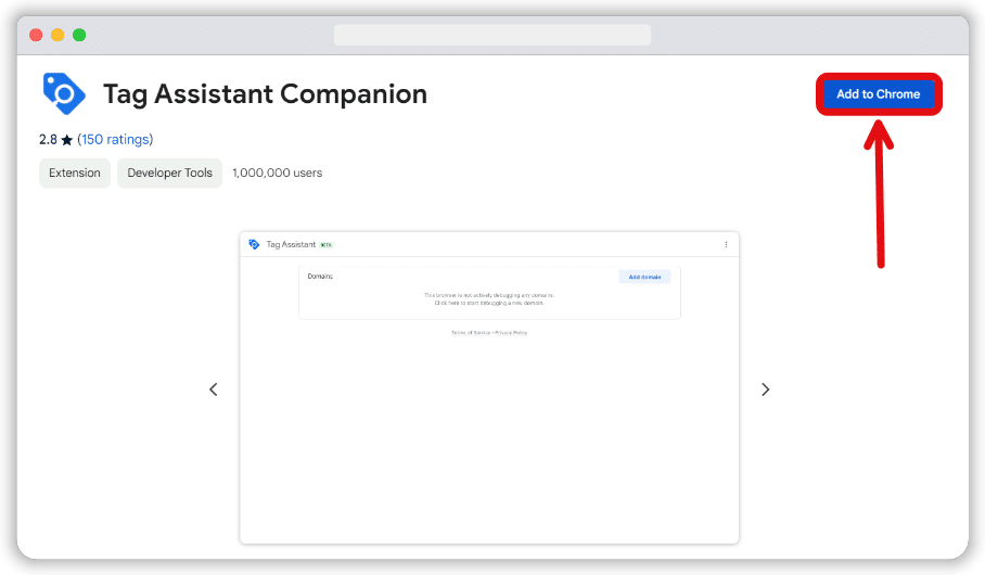 tag assistant companion chrome extension page