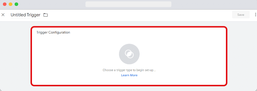 'Trigger configuration' box highlighted