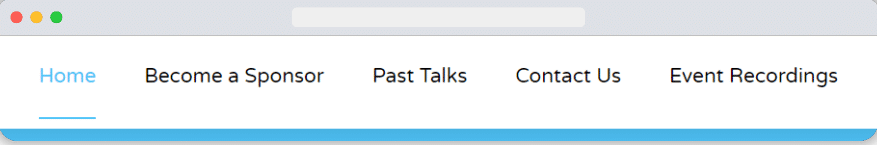 menu bar of gtm4ward event's website