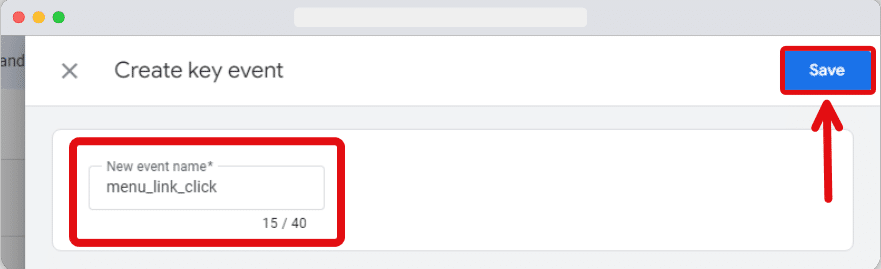 naming a new key event in a ga4 account