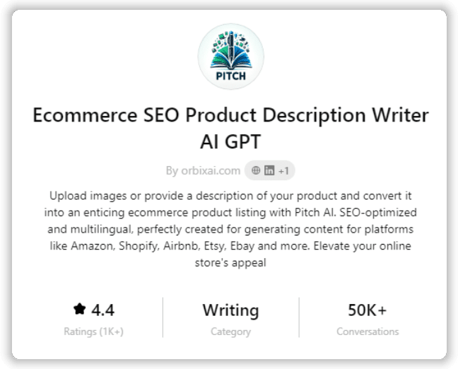 Ecommerce SEO Product Description Writer AI GPT