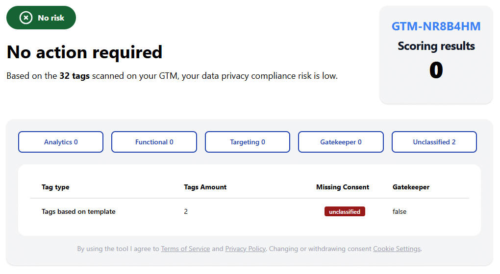 Check if consent mode is enabled results from consent mode monitor