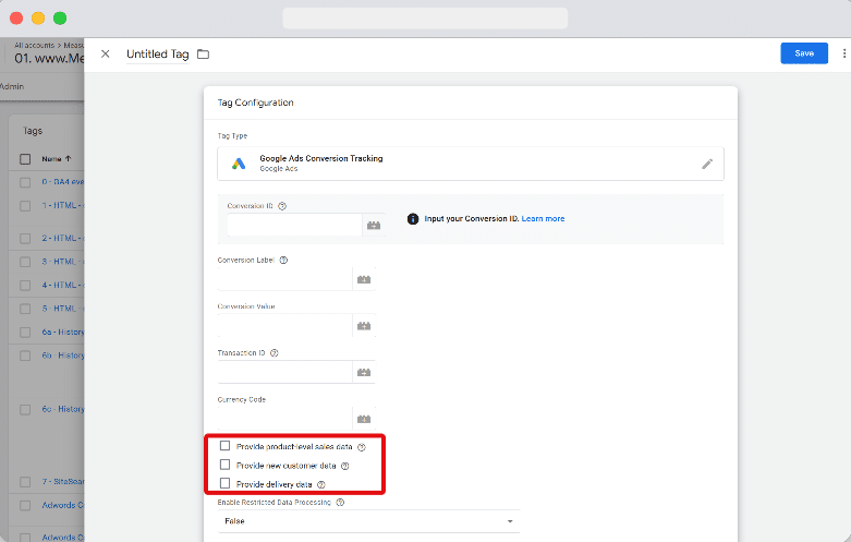 Exporting the GTM container with the correct tag, trigger & template