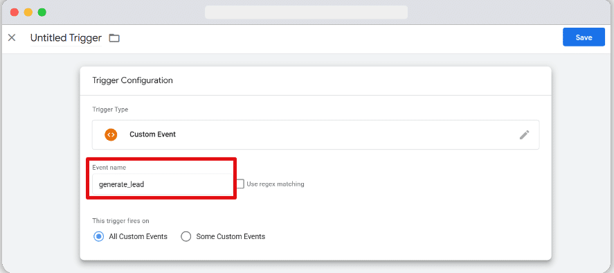 Setting up Custom Event trigger