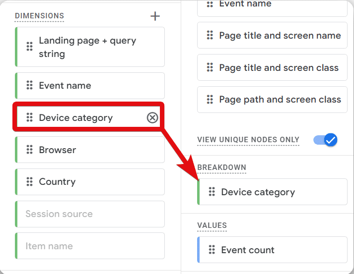 Adding device category dimension as the breakdown
