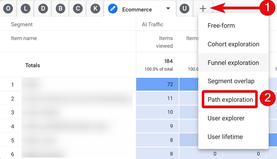 Creating a new funnel exploration report