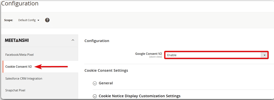Steps to enable cookie consent v2 in Magneto 2