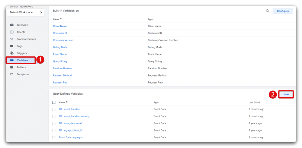 Creating a user defined variable