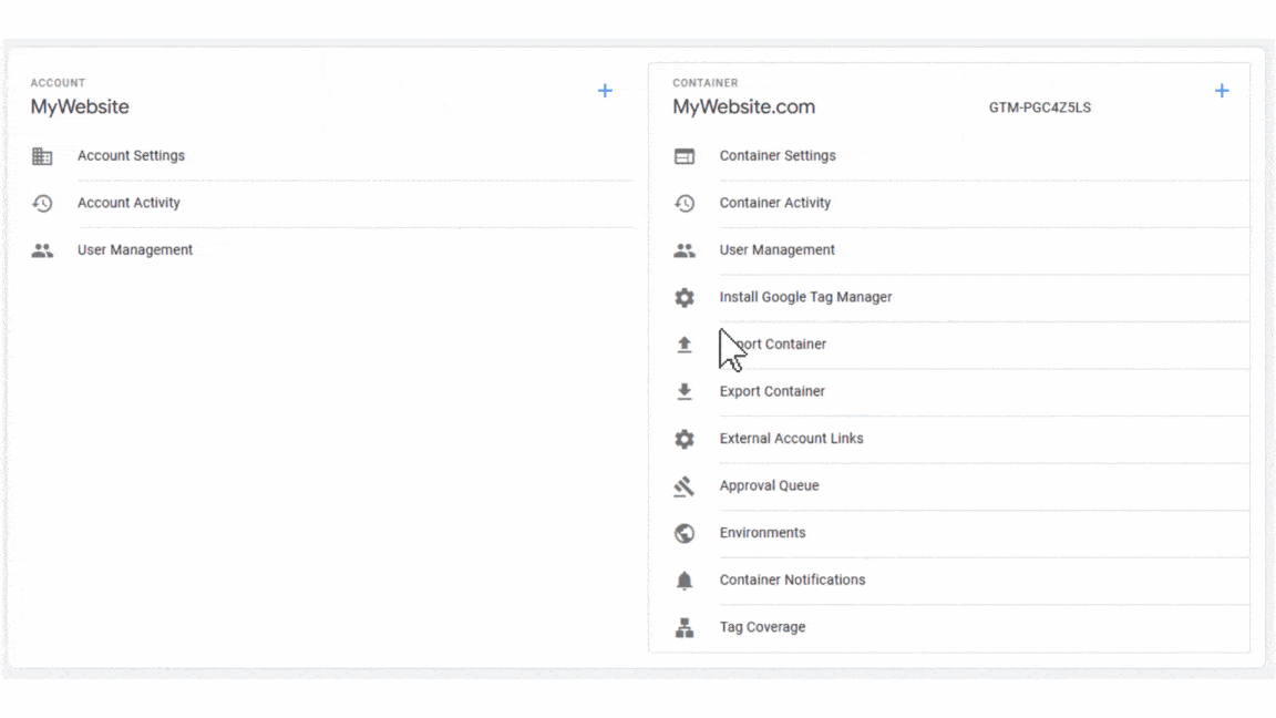 screenshot showing where to find your GTM ID
