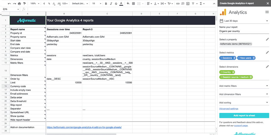 Screenshot of GA4 Reporting for Google Analytics 4